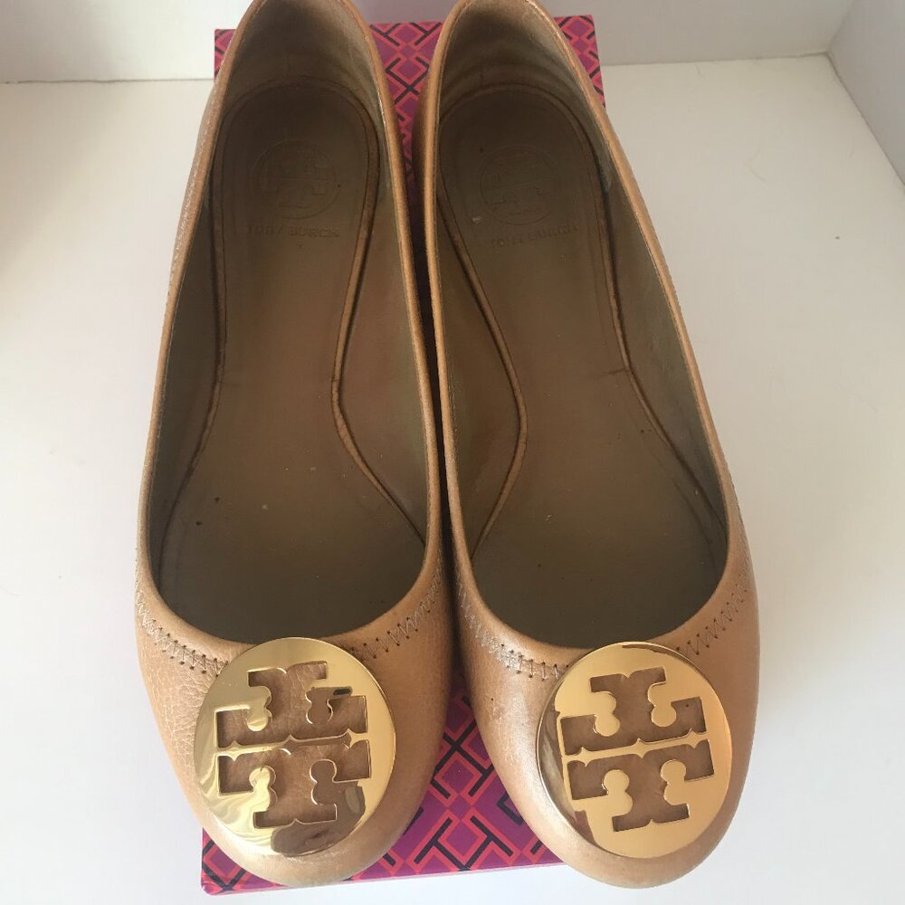 Tory Burch Reva Ballet Tumbled Leather Shoes